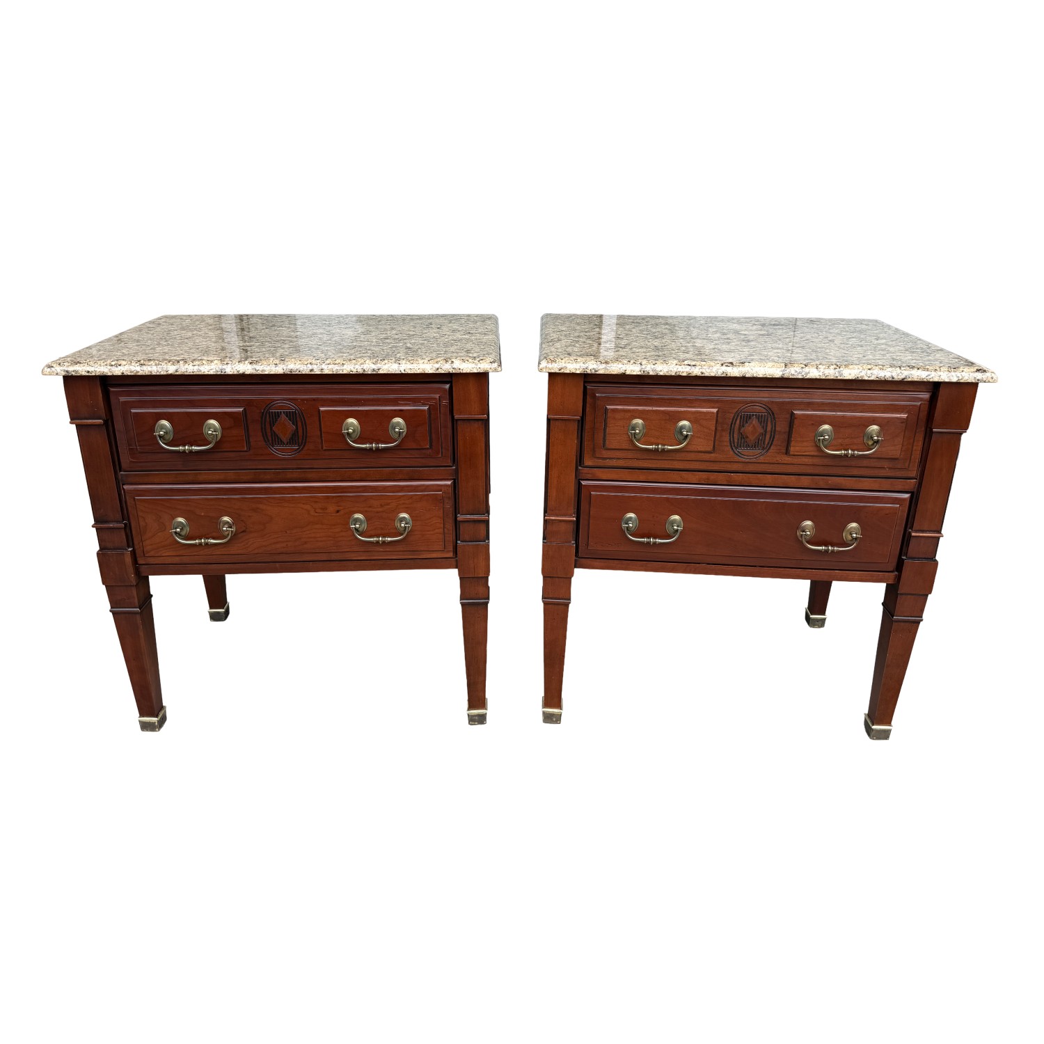 Pair of Harden Nightstands with Granite Tops Pair of Harden Nightstands with Granite Tops