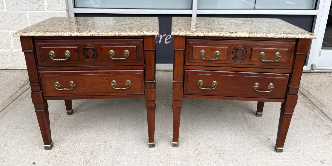 Pair of Harden Nightstands with Granite Tops Pair of Harden Nightstands with Granite Tops