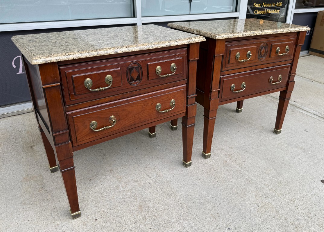 Pair of Harden Nightstands with Granite Tops Pair of Harden Nightstands with Granite Tops