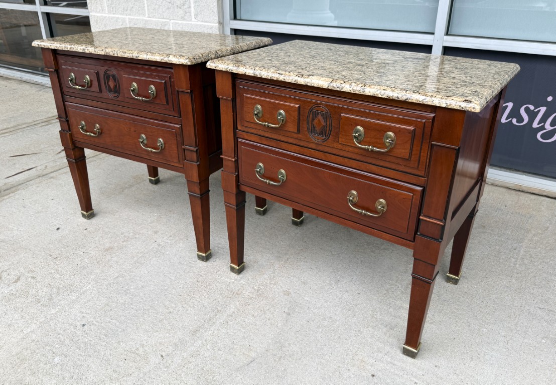 Pair of Harden Nightstands with Granite Tops Pair of Harden Nightstands with Granite Tops
