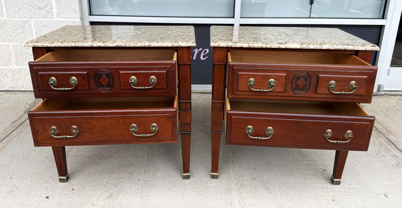 Pair of Harden Nightstands with Granite Tops Pair of Harden Nightstands with Granite Tops