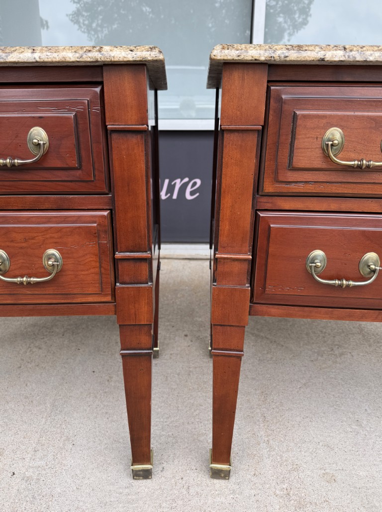 Pair of Harden Nightstands with Granite Tops Pair of Harden Nightstands with Granite Tops