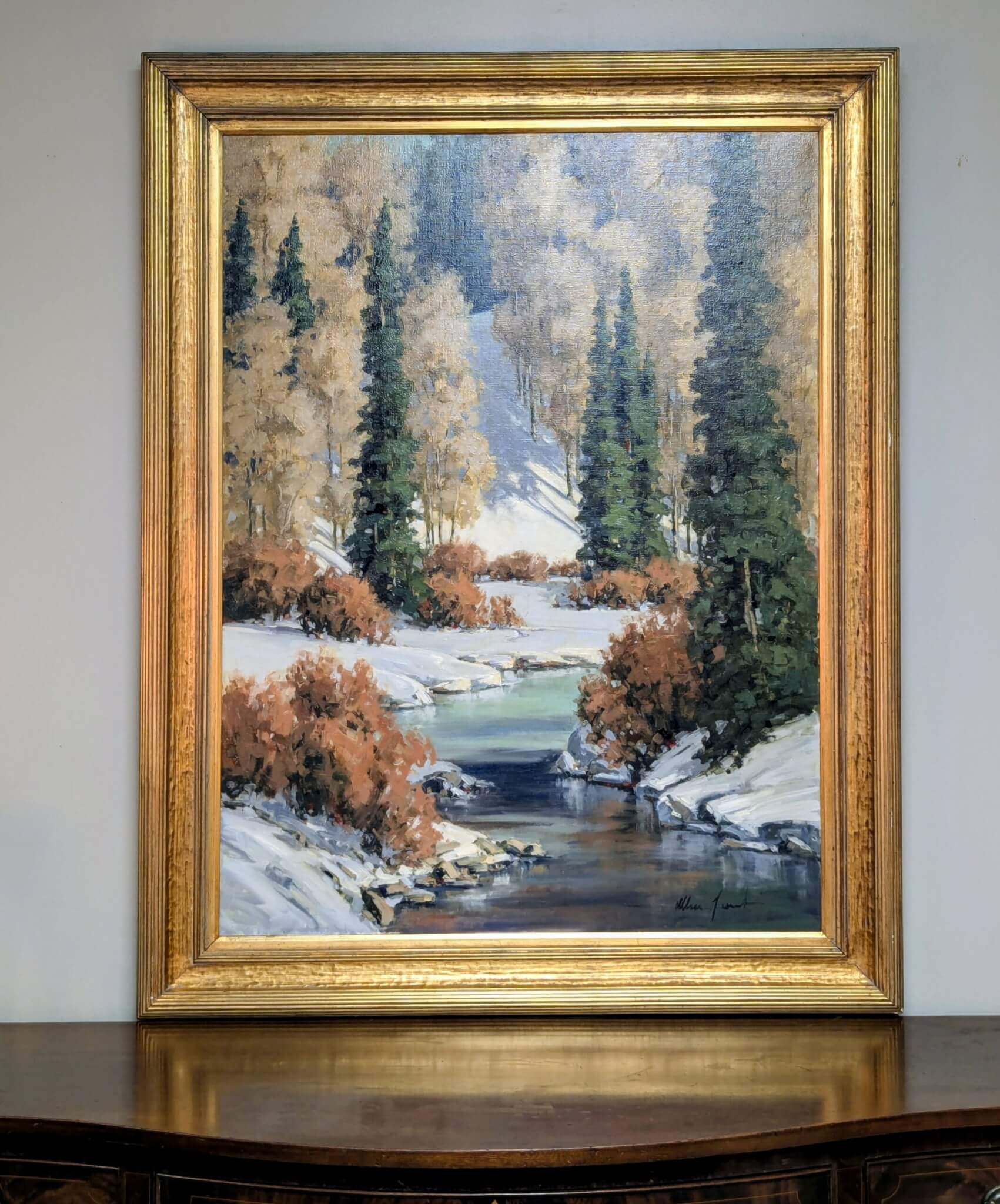 Original Oil On Canvas By Listed Artist Allen K. Lund Original Oil On Canvas By Listed Artist Allen K. Lund