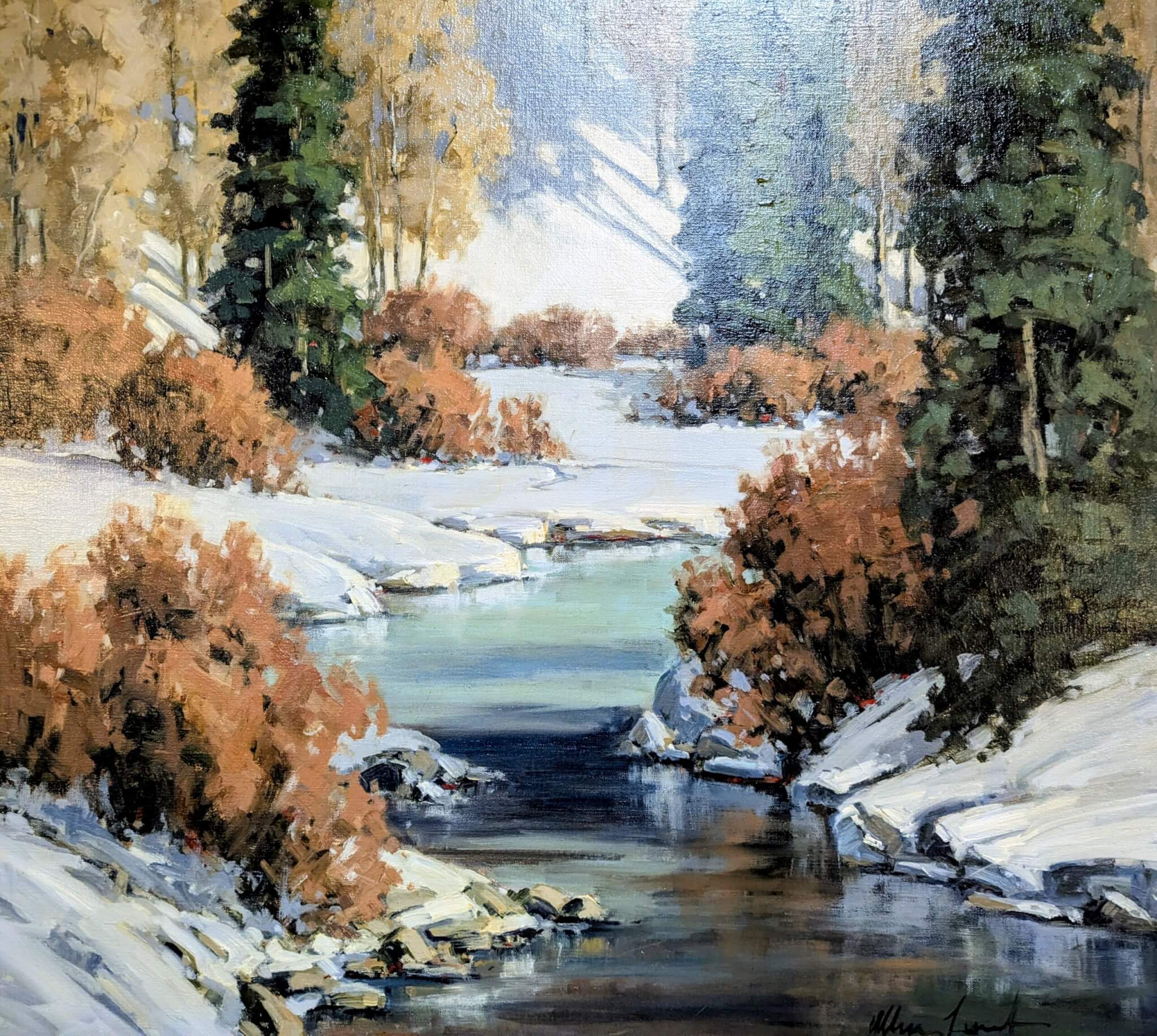 Original Oil On Canvas By Listed Artist Allen K. Lund Original Oil On Canvas By Listed Artist Allen K. Lund