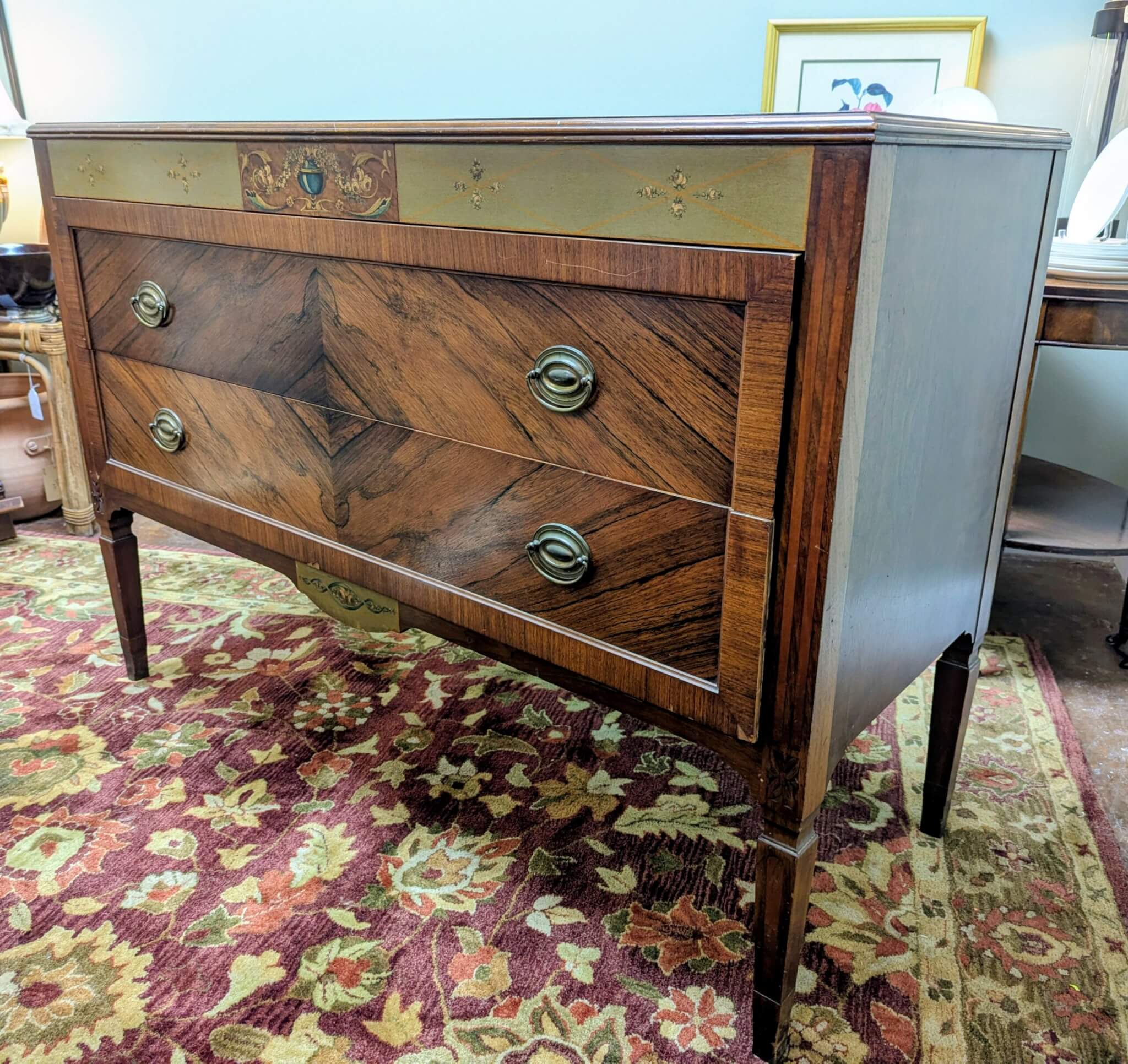 Antique Satin Wood Painted Chest Of Drawers Antique Satin Wood Painted Chest Of Drawers