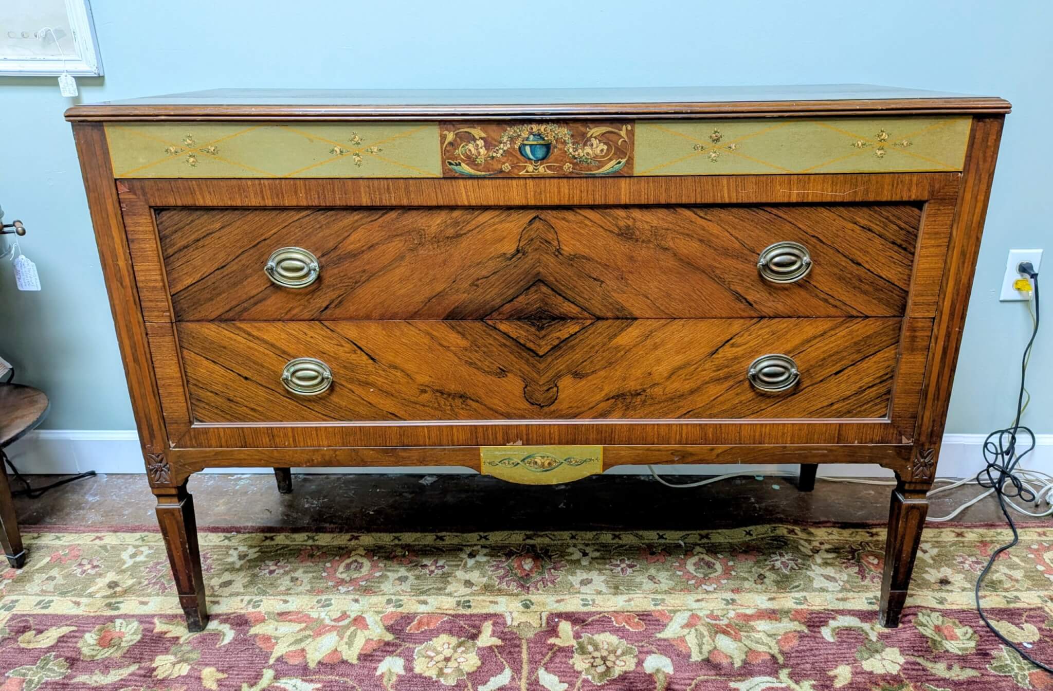 Antique Satin Wood Painted Chest Of Drawers Antique Satin Wood Painted Chest Of Drawers