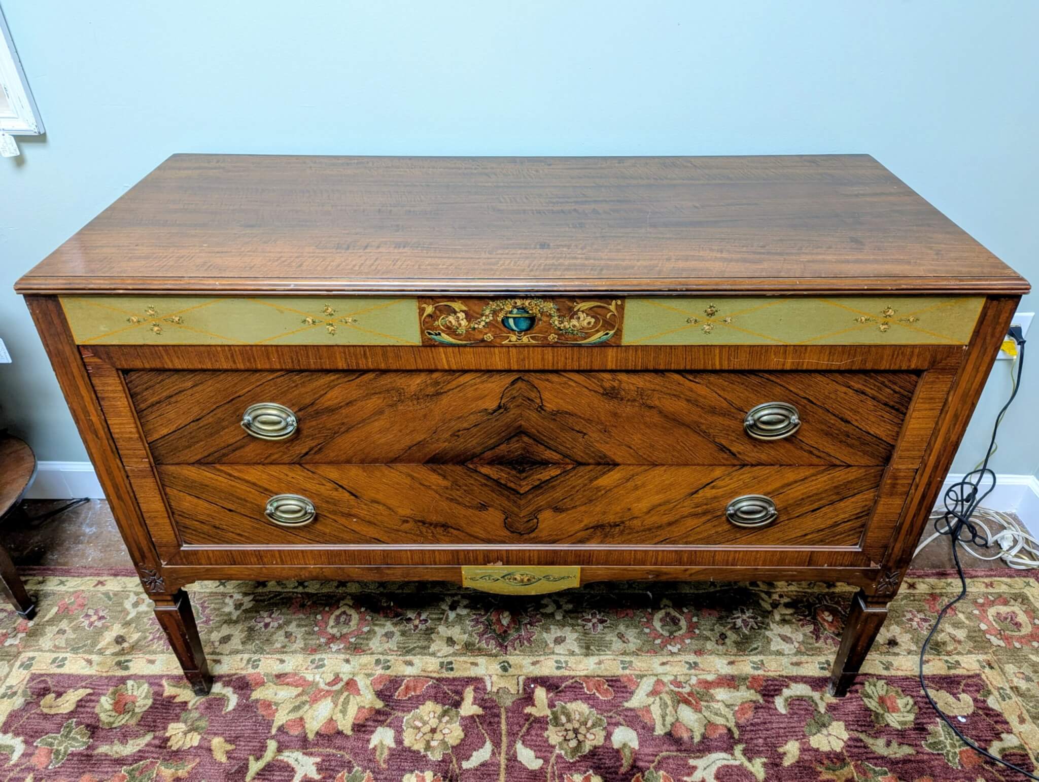 Antique Satin Wood Painted Chest Of Drawers Antique Satin Wood Painted Chest Of Drawers