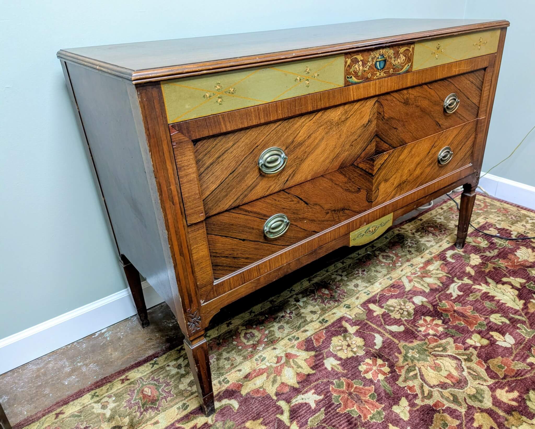 Antique Satin Wood Painted Chest Of Drawers Antique Satin Wood Painted Chest Of Drawers