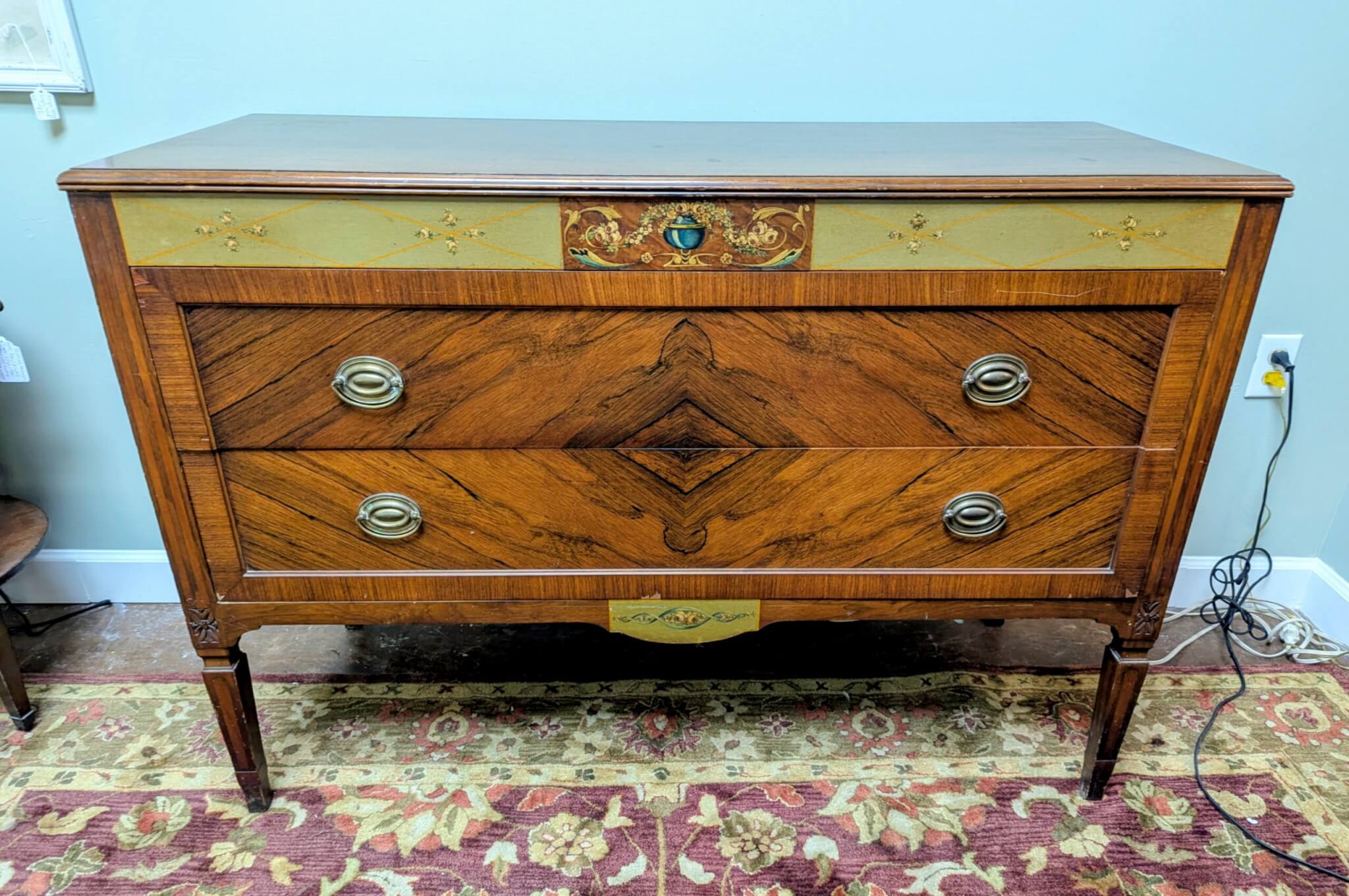 Antique Satin Wood Painted Chest Of Drawers Antique Satin Wood Painted Chest Of Drawers