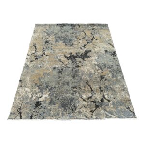 8x10 Abstract Hand-Knotted Wool and Silk Area Rug