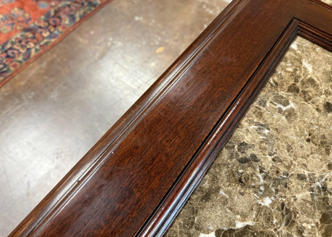 Henkel Harris Marble Top Mahogany Coffee Table Model No. 5252 Henkel Harris Marble Top Mahogany Coffee Table Model No. 5252