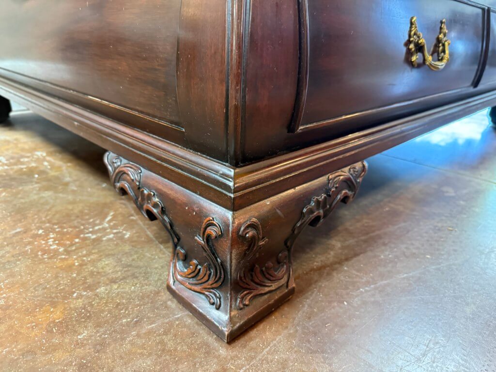 Henkel Harris Marble Top Mahogany Coffee Table Model No. 5252 Henkel Harris Marble Top Mahogany Coffee Table Model No. 5252