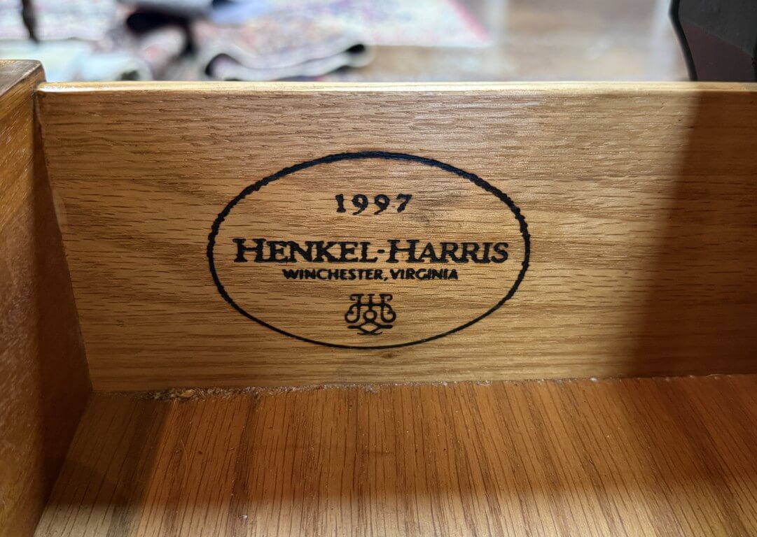 Henkel Harris Marble Top Mahogany Coffee Table Model No. 5252 Henkel Harris Marble Top Mahogany Coffee Table Model No. 5252