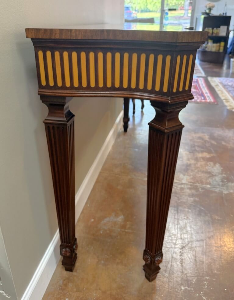 Henkel Harris Flamed Mahogany Adams Style Console Table Model No. 5758 Henkel Harris Flamed Mahogany Adams Style Console Table Model No. 5758