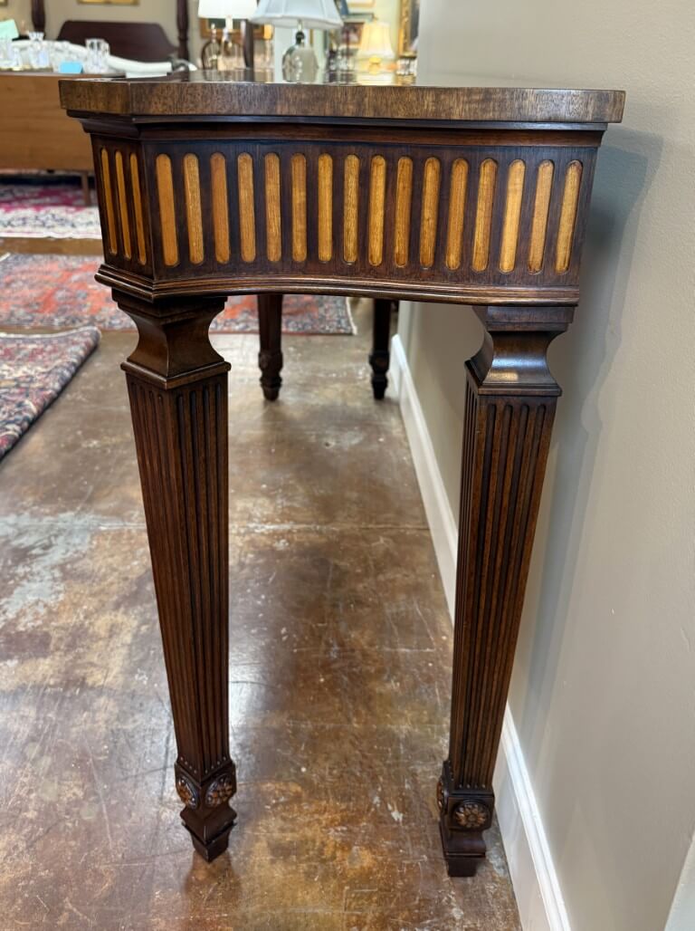 Henkel Harris Flamed Mahogany Adams Style Console Table Model No. 5758 Henkel Harris Flamed Mahogany Adams Style Console Table Model No. 5758