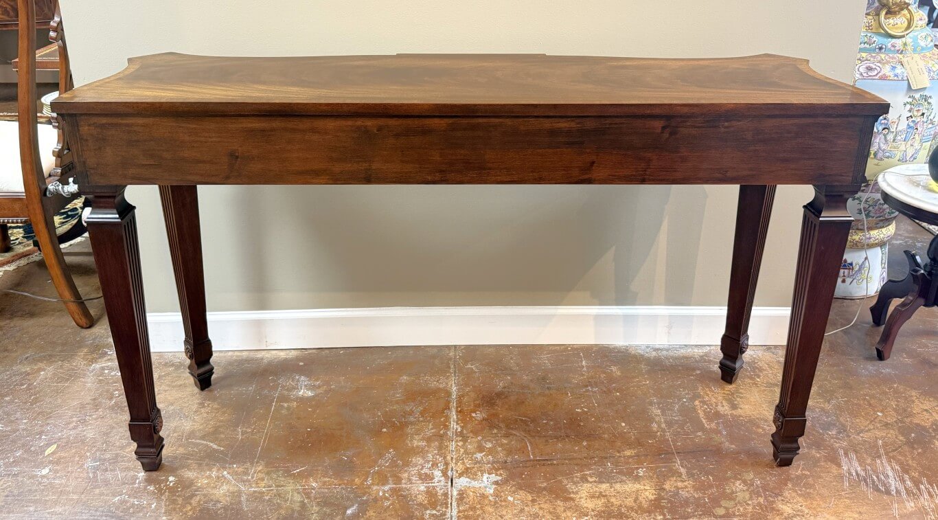 Henkel Harris Flamed Mahogany Adams Style Console Table Model No. 5758 Henkel Harris Flamed Mahogany Adams Style Console Table Model No. 5758
