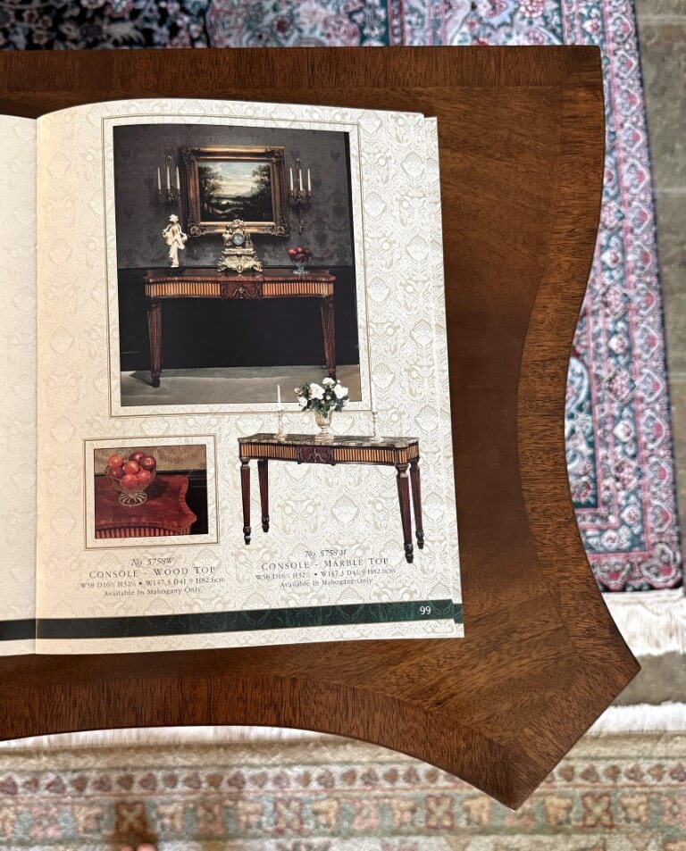 Henkel Harris Flamed Mahogany Adams Style Console Table Model No. 5758 Henkel Harris Flamed Mahogany Adams Style Console Table Model No. 5758