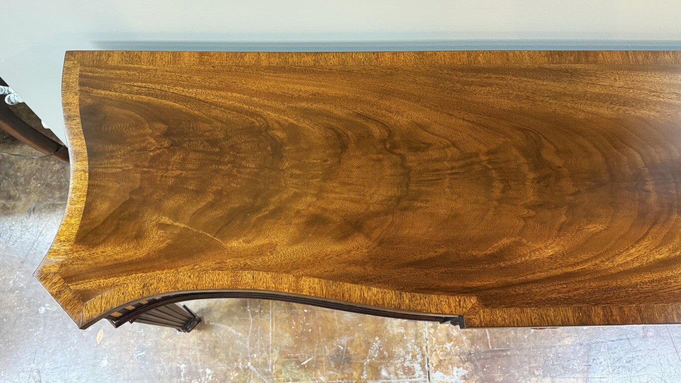 Henkel Harris Flamed Mahogany Adams Style Console Table Model No. 5758 Henkel Harris Flamed Mahogany Adams Style Console Table Model No. 5758