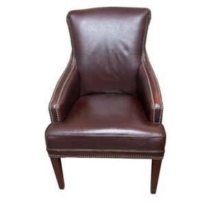 Leather Armchair with Nail Head Trim