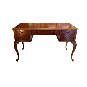 Five Drawer Cherry Desk with Brass Hardware