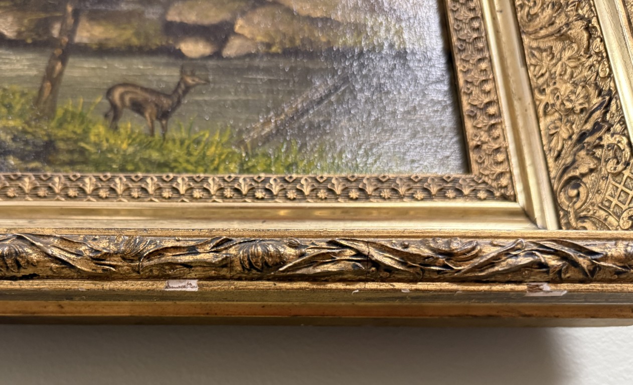 19th Century Waterfall Oil on Canvas 19th Century Waterfall Oil on Canvas