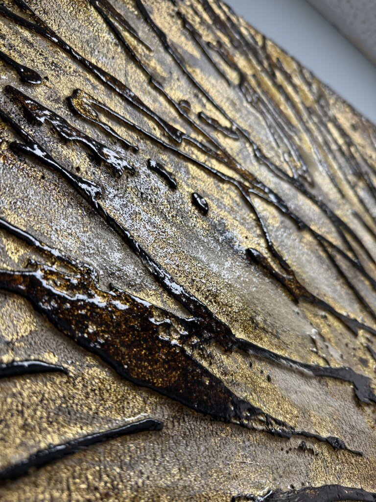 Large Textured Metallic Tree on Canvas Large Textured Metallic Tree on Canvas