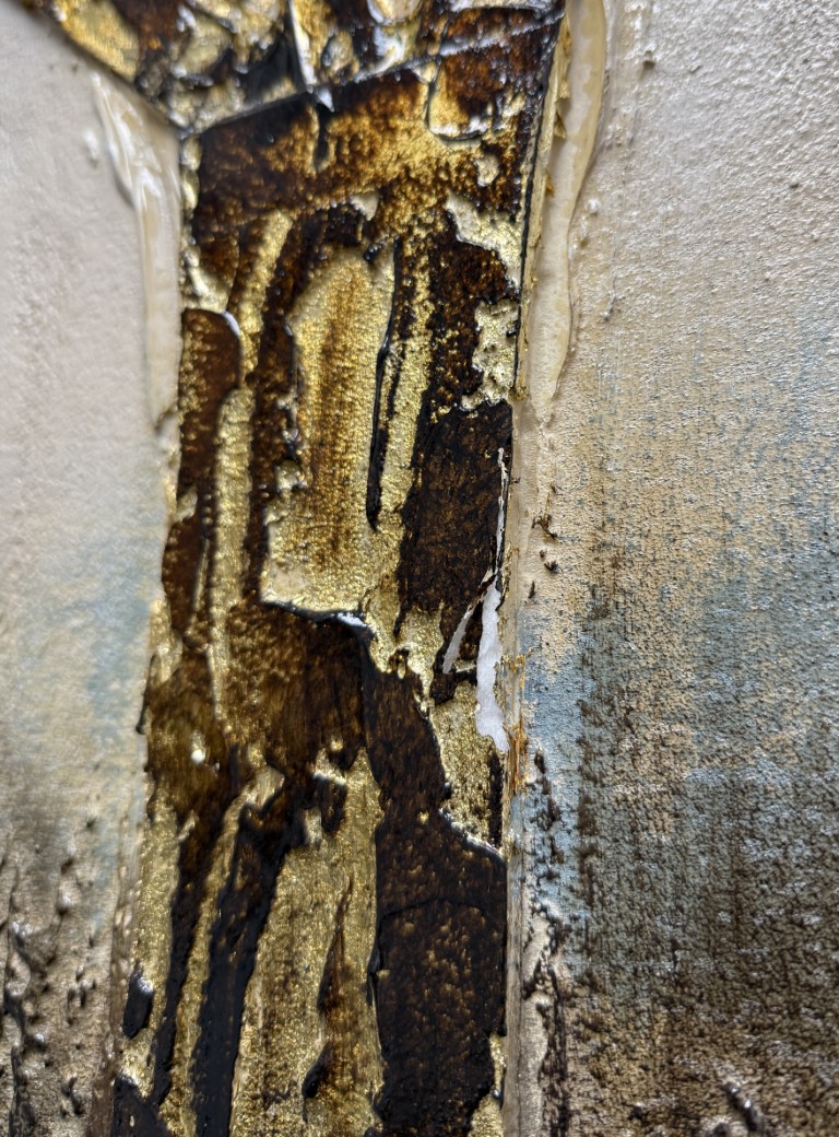 Large Textured Metallic Tree on Canvas Large Textured Metallic Tree on Canvas