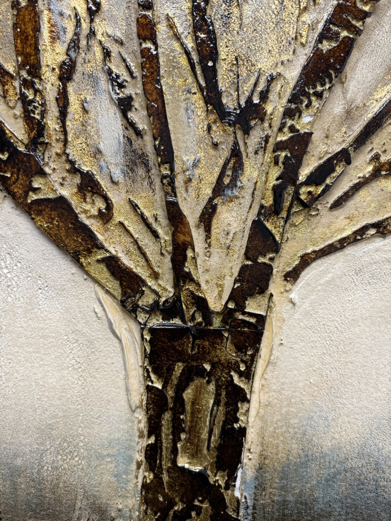 Large Textured Metallic Tree on Canvas Large Textured Metallic Tree on Canvas