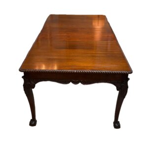 Solid Mahogany Vintage Dining Table with Two Leaves