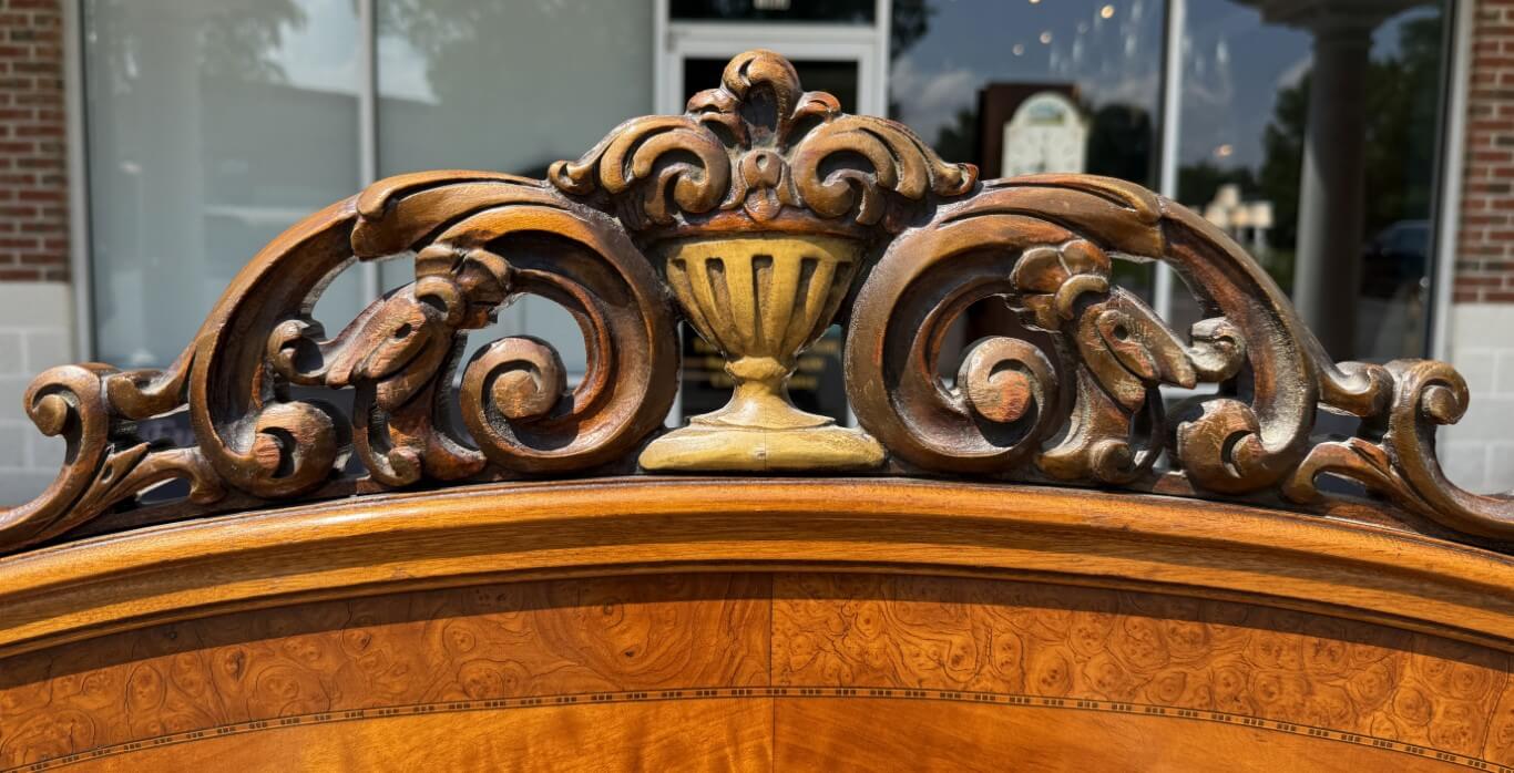 1930s Burled Walnut Full Size Bed Frame 1930s Burled Walnut Full Size Bed Frame