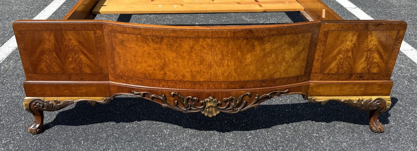 1930s Burled Walnut Full Size Bed Frame 1930s Burled Walnut Full Size Bed Frame