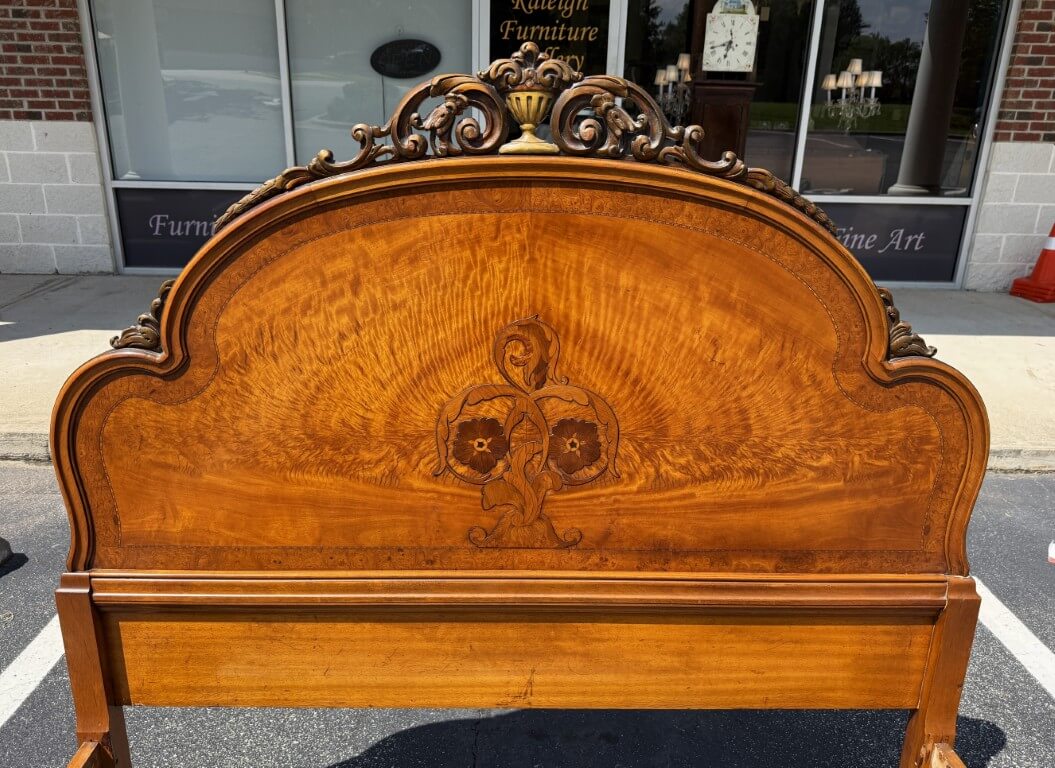 1930s Burled Walnut Full Size Bed Frame 1930s Burled Walnut Full Size Bed Frame
