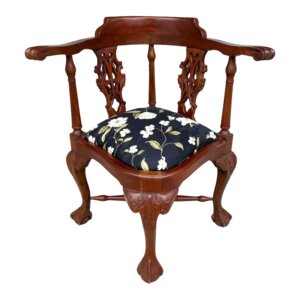 Vintage Corner Chair with Floral Upholstery