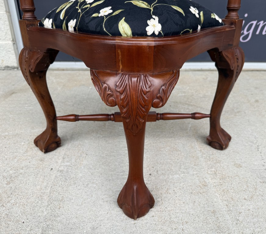Vintage Corner Chair with Floral Upholstery Vintage Corner Chair with Floral Upholstery