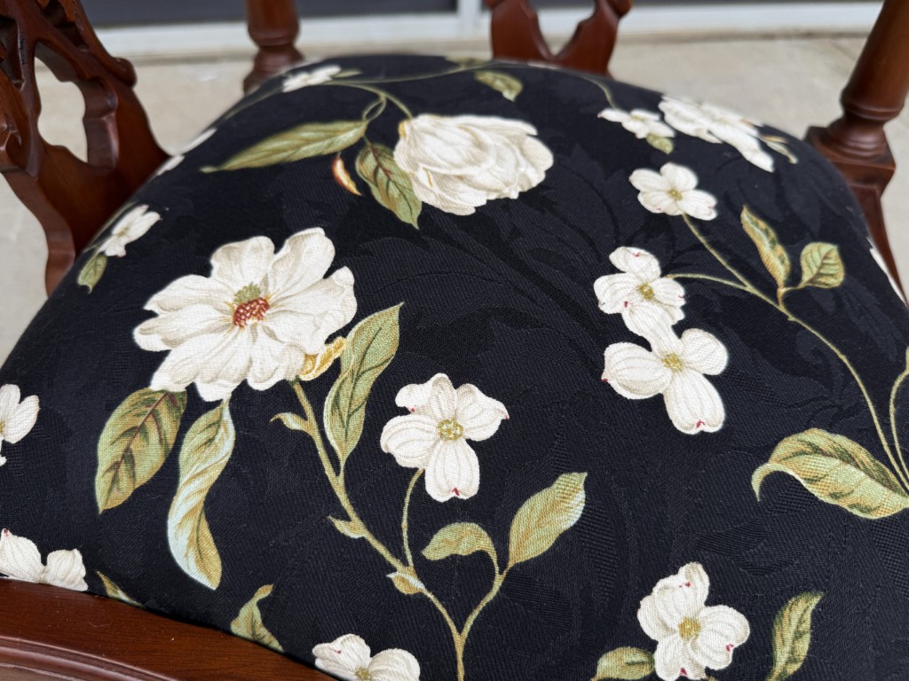 Vintage Corner Chair with Floral Upholstery Vintage Corner Chair with Floral Upholstery