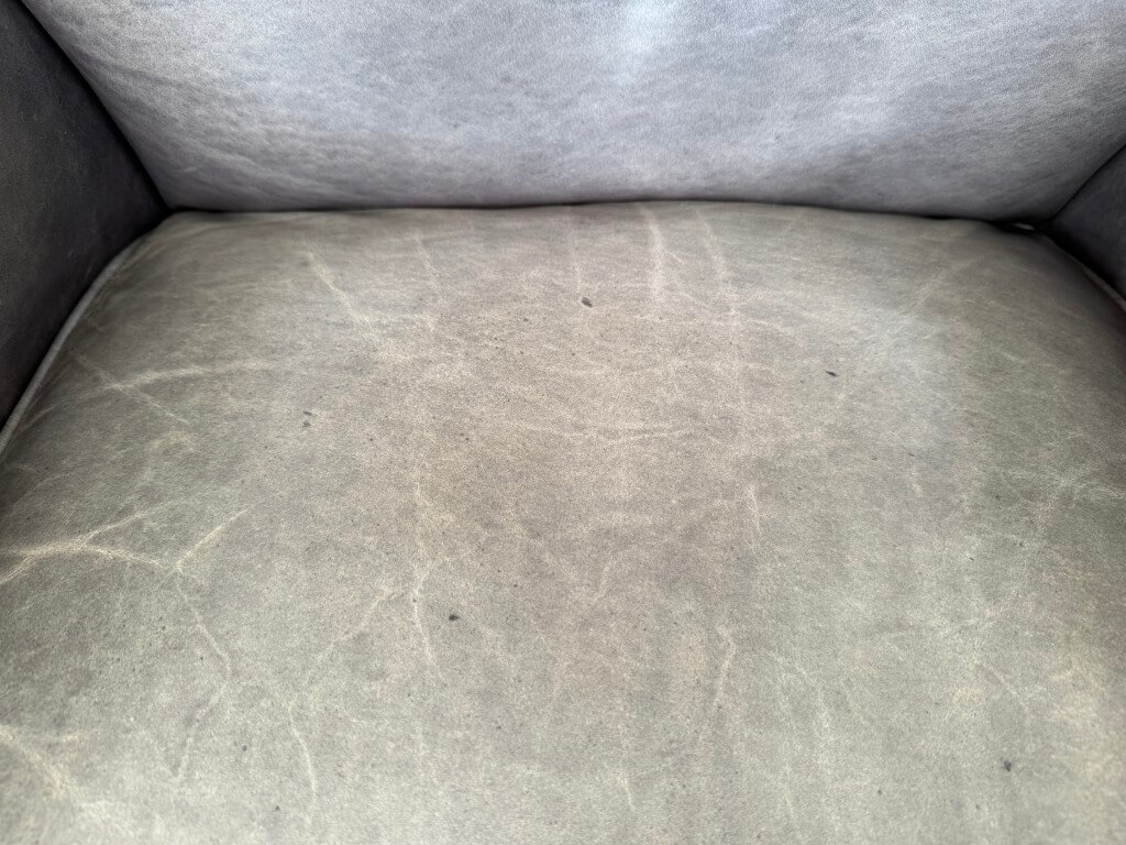 Pair of Hooker Furniture Faux-Leather Gray-Green Maya Chairs Pair of Hooker Furniture Faux-Leather Gray-Green Maya Chairs