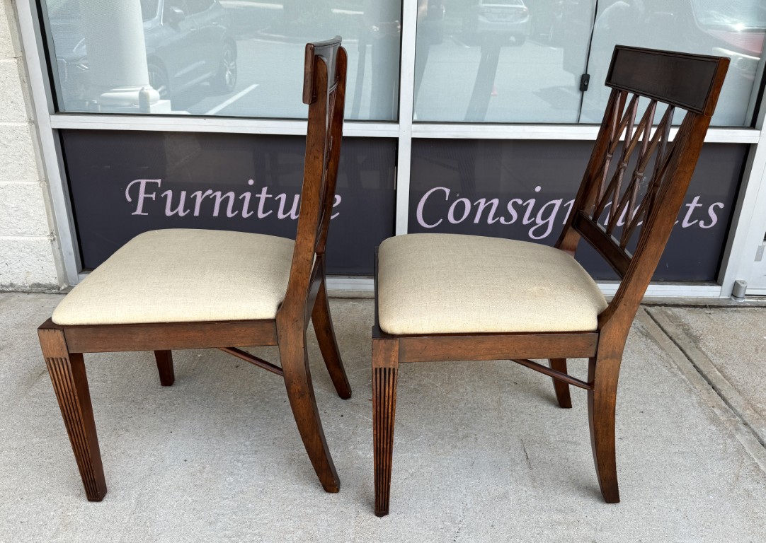 Pair of Jonathan Charles Regency Style Lattice Back Side Chairs Pair of Jonathan Charles Regency Style Lattice Back Side Chairs