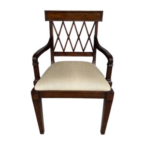 Jonathan Charles Regency Style Lattice Back Arm Chair