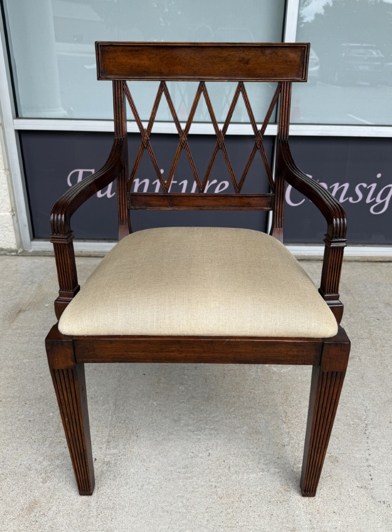 Jonathan Charles Regency Style Lattice Back Arm Chair Jonathan Charles Regency Style Lattice Back Arm Chair