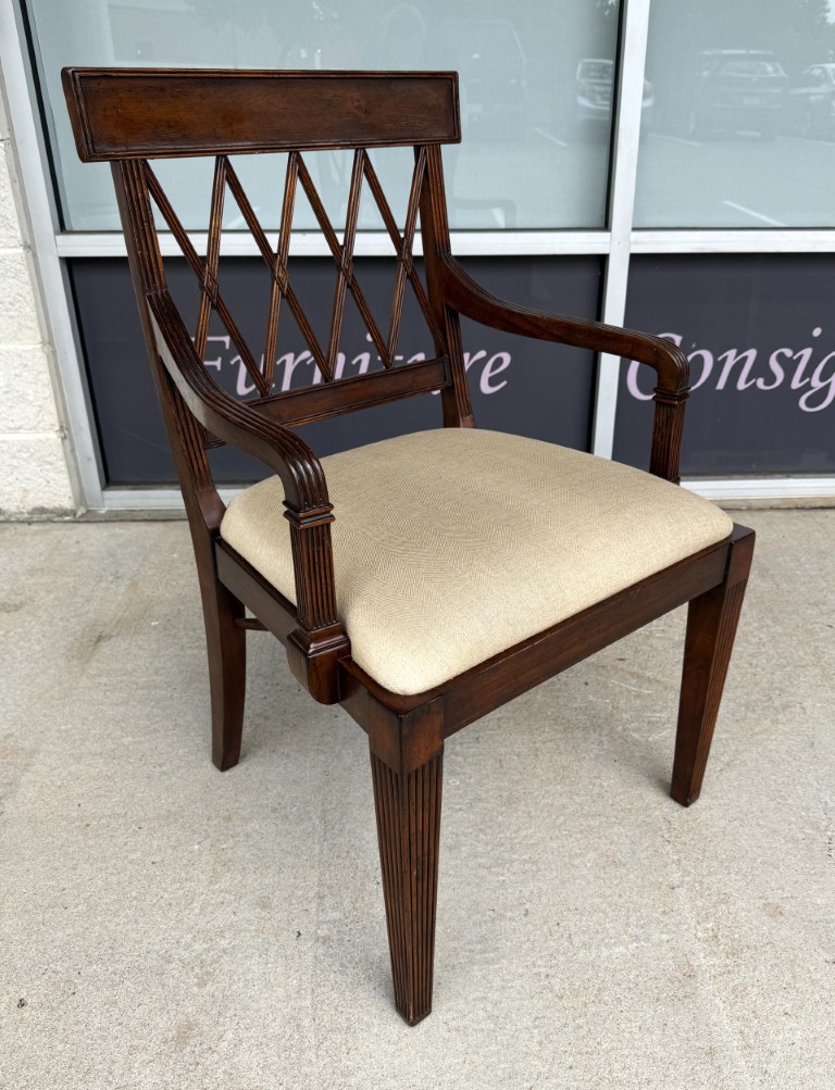 Jonathan Charles Regency Style Lattice Back Arm Chair Jonathan Charles Regency Style Lattice Back Arm Chair