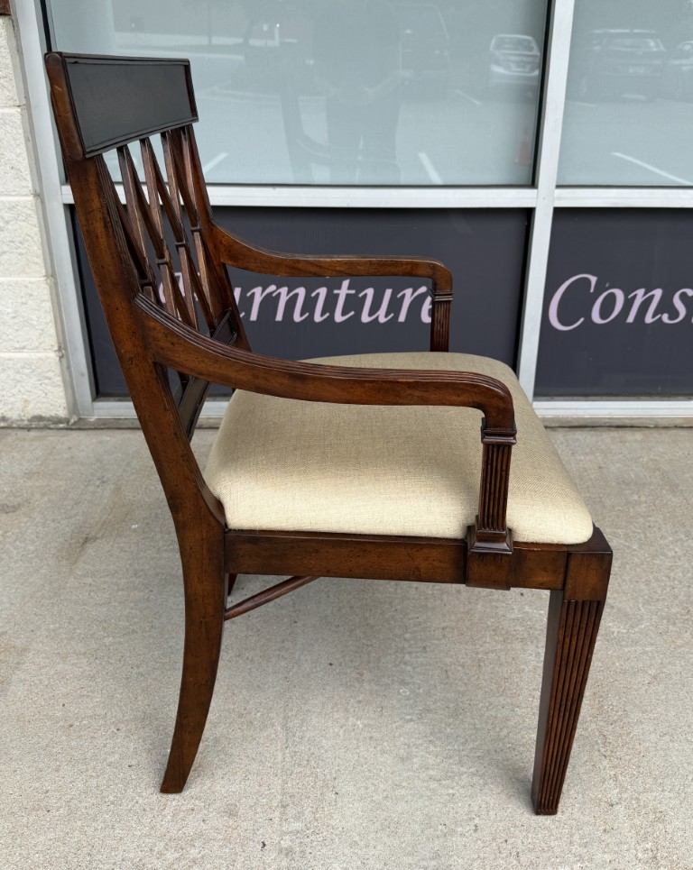 Jonathan Charles Regency Style Lattice Back Arm Chair Jonathan Charles Regency Style Lattice Back Arm Chair