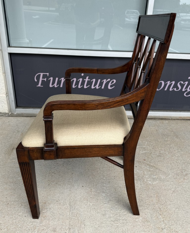 Jonathan Charles Regency Style Lattice Back Arm Chair Jonathan Charles Regency Style Lattice Back Arm Chair