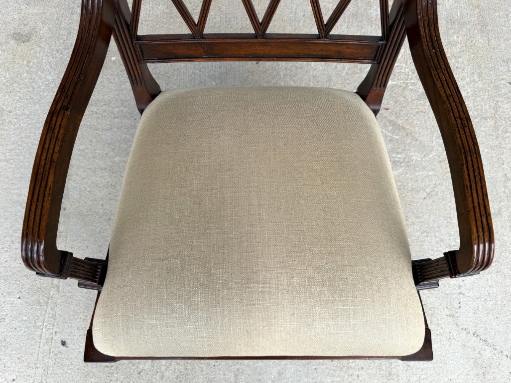 Jonathan Charles Regency Style Lattice Back Arm Chair Jonathan Charles Regency Style Lattice Back Arm Chair