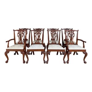 Set of 8 Hickory Chair Chippendale Dining Chairs