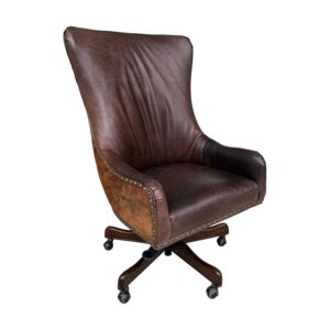 Hooker Furniture Executive Swivel Tilt Chair with Leather and Cowhide