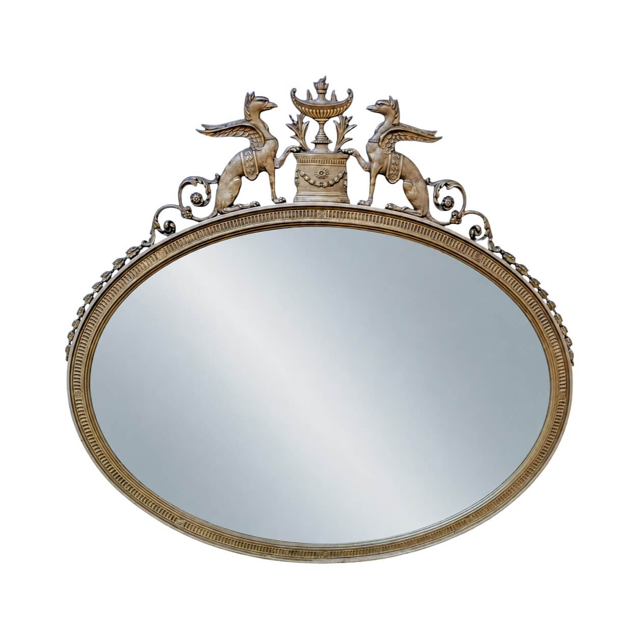 Classical Urn Top Mirror with Griffins Classical Urn Top Mirror with Griffins