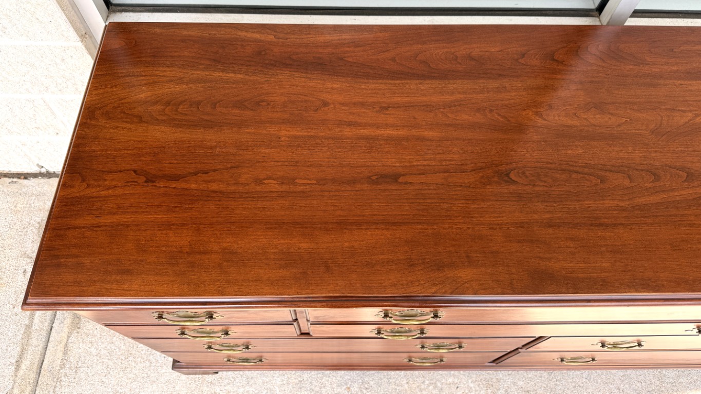 Henkel Harris Solid Black Cherry Dresser with Mirror Model Nos. 124 & 125 Henkel Harris Solid Black Cherry Dresser with Mirror Model Nos. 124 & 125