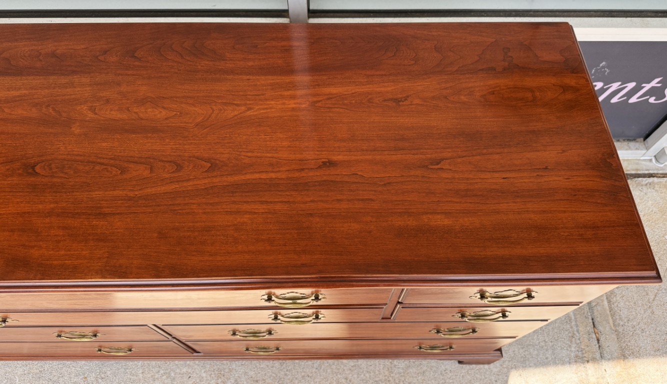 Henkel Harris Solid Black Cherry Dresser with Mirror Model Nos. 124 & 125 Henkel Harris Solid Black Cherry Dresser with Mirror Model Nos. 124 & 125