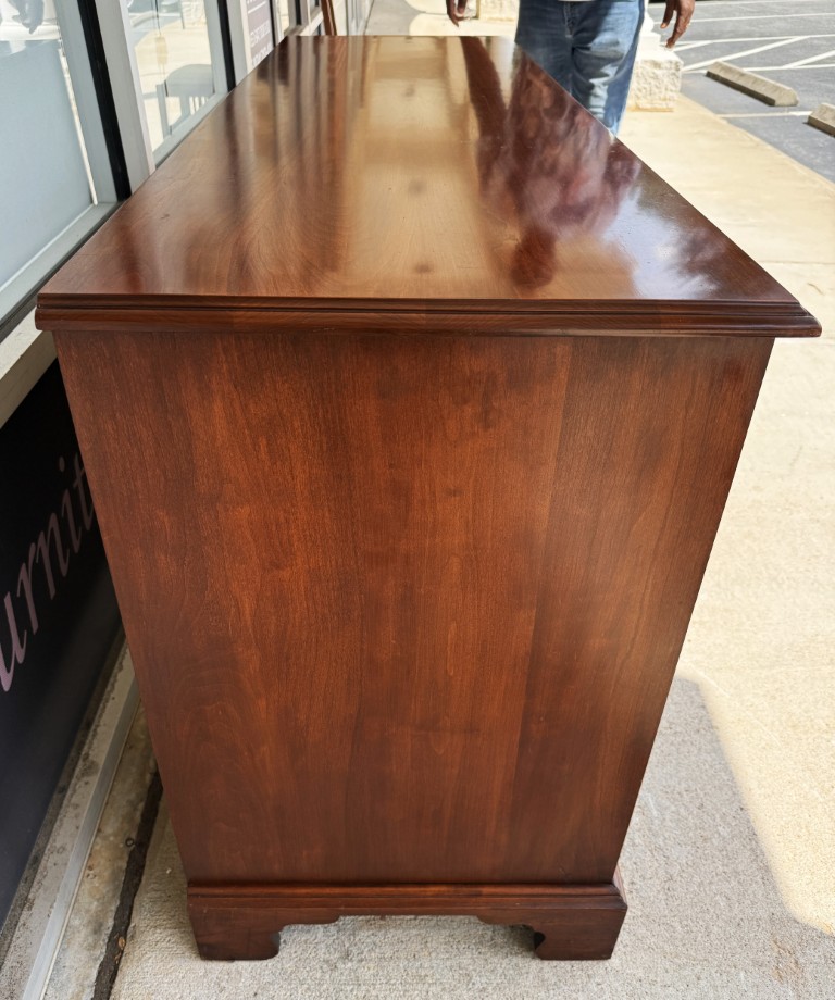 Henkel Harris Solid Black Cherry Dresser with Mirror Model Nos. 124 & 125 Henkel Harris Solid Black Cherry Dresser with Mirror Model Nos. 124 & 125