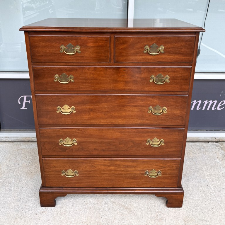 Henkel Harris Solid Black Cherry Chest of Drawers Model No. 115 Henkel Harris Solid Black Cherry Chest of Drawers Model No. 115